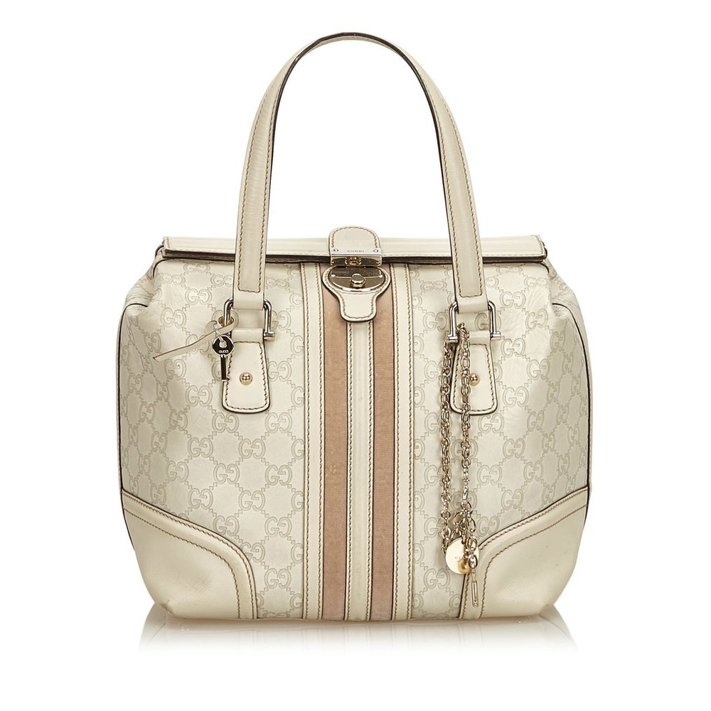 GUCCI: Guccissima Treasure Monogram Boston Cream Bag